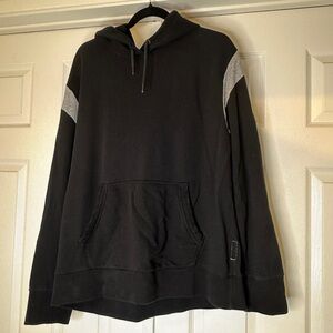 Rag & Bone Stripe Sleeve Sweatshirt Black XL Minimal Streetwear